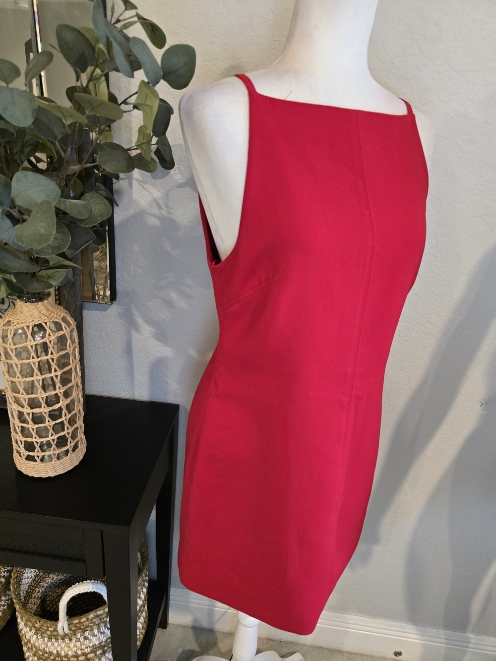 Zara Bold Red Sleeveless Mini Shift Dress - Picture 3 of 8
